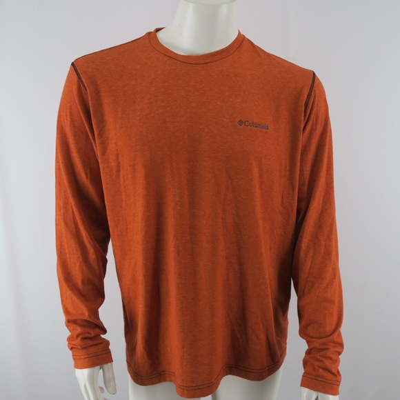 Columbia Omni Wick Base Layer Long Sleeve Shirt Mens‎ Medium Orange - Picture 1 of 5